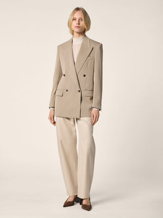 Double-Breasted Blazer in Sand-Beige Loro Piana Wool Cloth 2