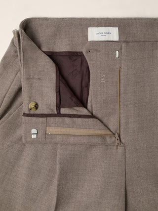 Bermuda Ivy, flanelle de laine bistretch couleur taupe chiné 5
