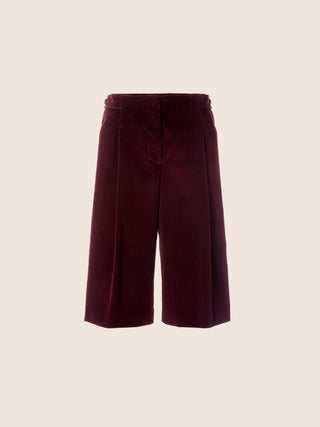 Ivy Bermuda Pants in Burgundy Wide-Rib Cotton Corduroy