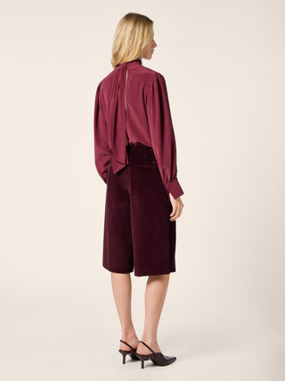 Ivy Bermuda Pants in Burgundy Wide-Rib Cotton Corduroy 4