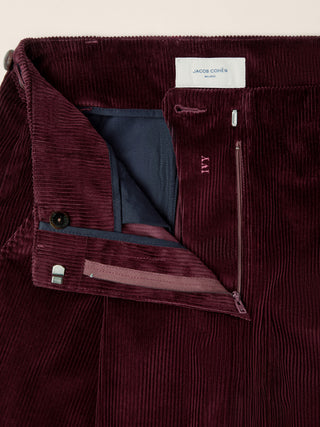 Ivy Bermuda Pants in Burgundy Wide-Rib Cotton Corduroy 5