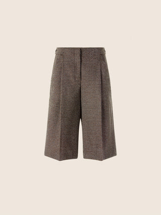 Bermuda Ivy en laine pied-de-poule marron et bleu marine