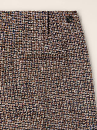 Bermuda Ivy en laine pied-de-poule marron et bleu marine 3