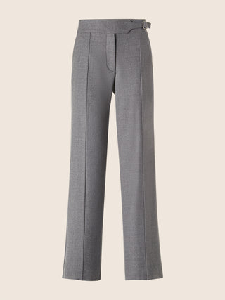 Daisy Regular Trousers in Grey Melange Bistretch Wool Flannel
