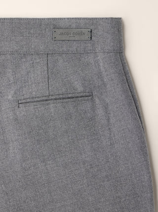 Daisy Regular Trousers in Grey Melange Bistretch Wool Flannel 3