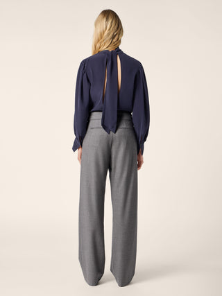 Daisy Regular Trousers in Grey Melange Bistretch Wool Flannel 4