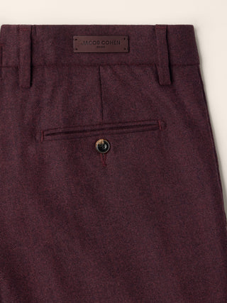 Pantalón Brian boyfriend relaxed de franela de lana bistretch burdeos jaspeado 3