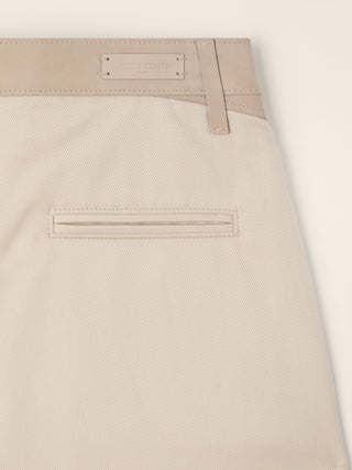 Rosie Barrel 5 Pocket Pants in Light Beige Wool and Cotton Drill 3