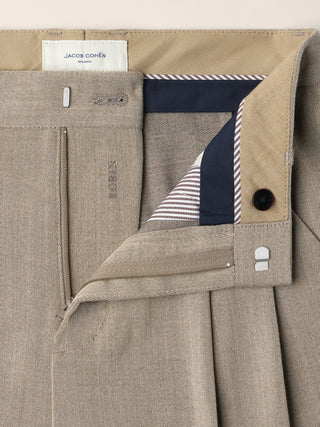 Robin Tailored 5 Pocket Pants in Sand Beige Loro Piana Wool Cloth 6