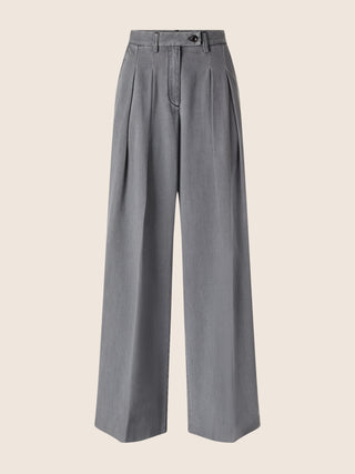 Jeans Sheryl mit weitem Schnitt in grauem Denim aus Baumwolle und Lyocell, stonewashed