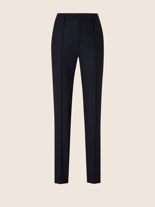 Meryl Slim Pants in Night Blue Bistretch Wool Flannel 1