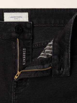 Jean 5 poches Kimberly coupe skinny en denim stretch noir délavé par rinçage 5