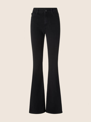 Victoria Flare 5 Pocket Jeans in Black Stretch Denim with Rinse Wash 1
