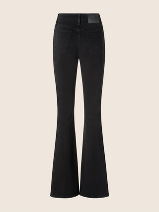 Victoria Flare 5 Pocket Jeans in Black Stretch Denim with Rinse Wash 4