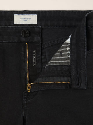Victoria Flare 5 Pocket Jeans in Black Stretch Denim with Rinse Wash 6
