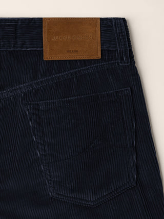 Victoria Flare 5 Pocket Pants in Navy Blue Wide-Rib Cotton Corduroy 2