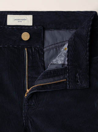 Victoria Flare 5 Pocket Pants in Navy Blue Wide-Rib Cotton Corduroy 4