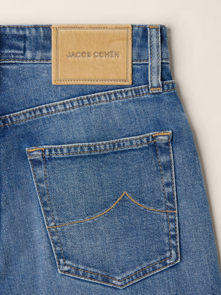 Jean 5 poches Jackie coupe palazzo en denim spécial confort de coton et lyocell bleu clair délavé vintage 2