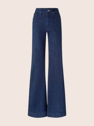5-Pocket-Jeans Jackie Palazzo Fit aus dunkelblauem Super Stretch Denim mit Rinse Wash