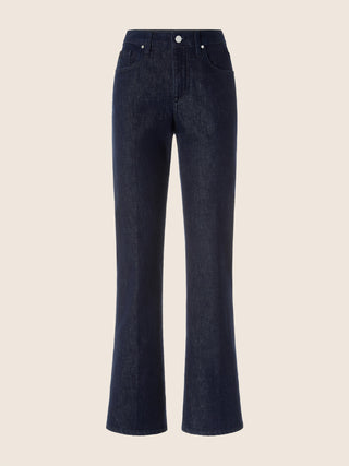 Kate Straight 5 Pocket Jeans in Dark Blue Comfort Denim with Rinse Wash