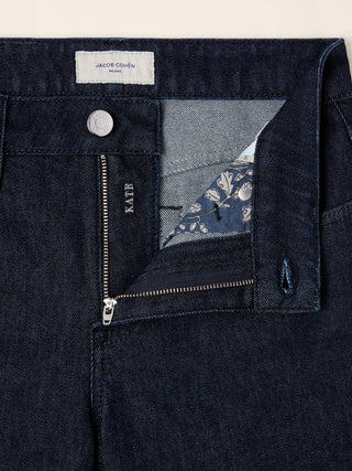Kate Straight 5 Pocket Jeans in Dark Blue Comfort Denim with Rinse Wash 5