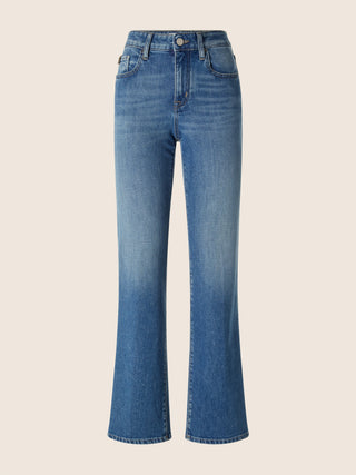 Jeans 5 tasche Kate straight in denim comfort blu chiaro lavaggio vintage 1