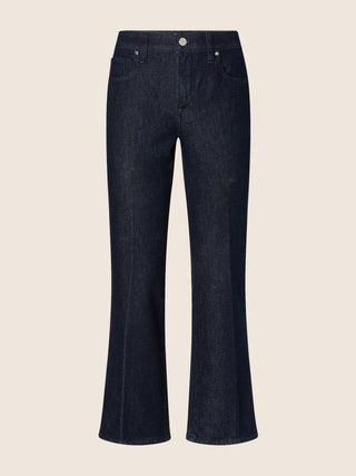 Kate Crop Straight 5 Pocket Jeans in Dark Blue Comfort Denim with Rinse Wash 1