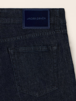 Kate Crop Straight 5 Pocket Jeans in Dark Blue Comfort Denim with Rinse Wash 2