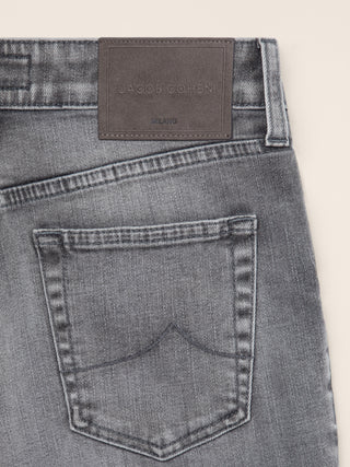 Kate Crop Straight 5 Pocket Jeans in Light Black Stretch Denim with Vintage Wash 2