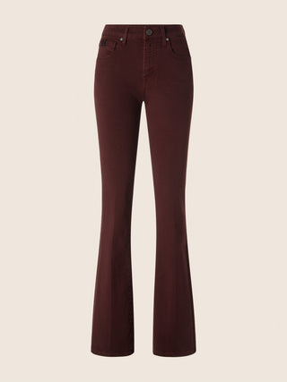 Vivian Bootcut 5 Pocket Pants in Burgundy Stretch Bull