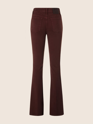 Vivian Bootcut 5 Pocket Pants in Burgundy Stretch Bull 3