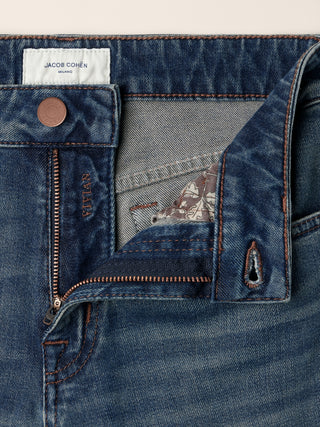 Vivian Bootcut 5 Pocket Jeans in Medium Blue Cotton and Lyocell Comfort Denim with Vintage Wash 5