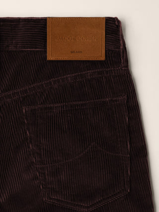Vivian Bootcut 5 Pocket Pants in Burgundy Wide-Rib Cotton Corduroy 2