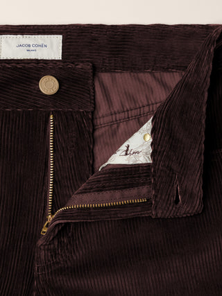 Vivian Bootcut 5 Pocket Pants in Burgundy Wide-Rib Cotton Corduroy 4
