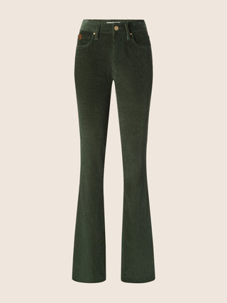 Vivian Bootcut 5 Pocket Pants in Sage Green Wide-Rib Cotton Corduroy 1