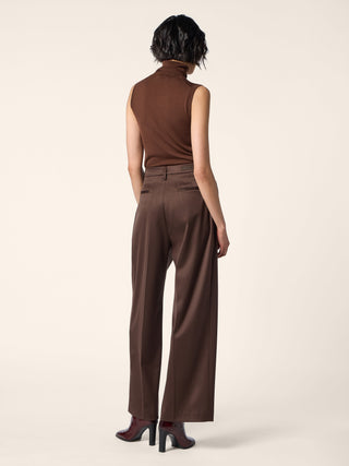 Sleeveless Turtleneck Top in Brown Wool 3