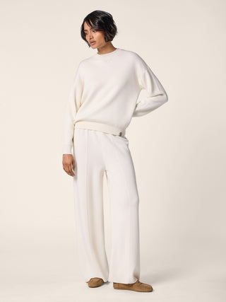 Pants in White Wool and Silk 2