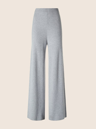 Pants in Light Grey Melange Ribbed Cashmere