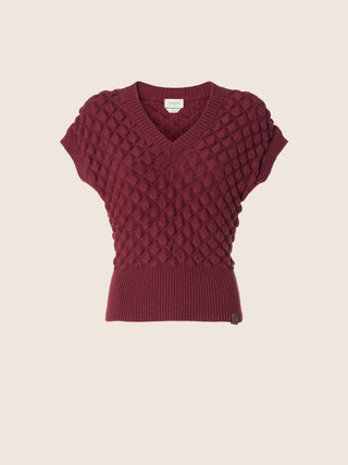 Vest in Granate Red Wool, Viscose and Nylon 1
