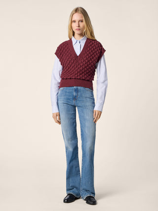 Vest in Granate Red Wool, Viscose and Nylon 2