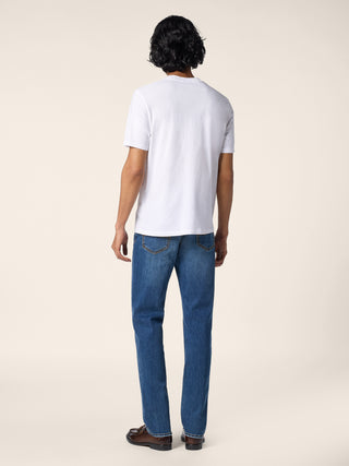 T-shirt in White Cotton Jersey with Embroidery 3