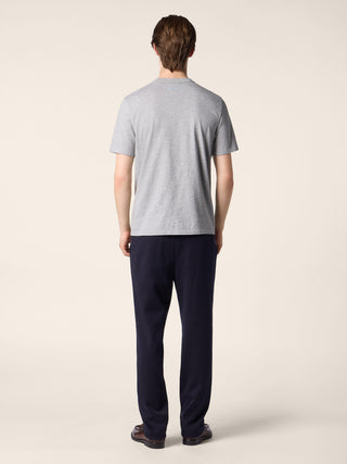 T-shirt in Grey Melange Cotton Jersey with Pocket 3