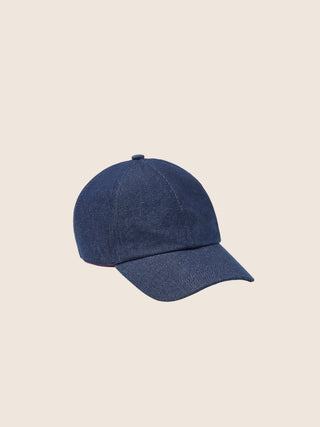 Baseball Hat in Blue Denim with Rinse Wash 1