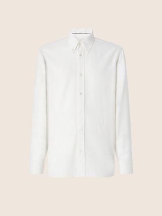 Shirt in Off-White Cotton and Cashmere Batavia 1
