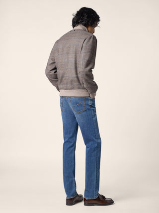 Aviator Jacket in Grey Vitale Barberis Canonico Prince of Wales Flannel 3