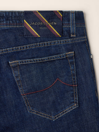 Bard Regular-Slim 5 Pocket Jeans in Dark Blue Comfort Denim with Rinse Wash 2