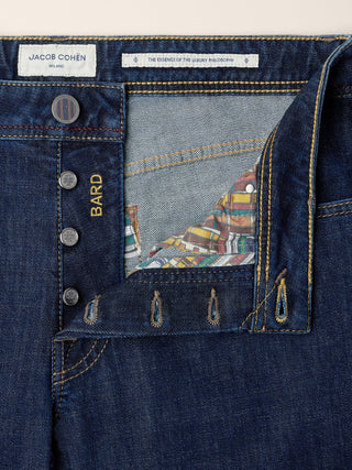 Bard Regular-Slim 5 Pocket Jeans in Dark Blue Comfort Denim with Rinse Wash 5