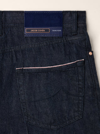 Edo LTD Regular-Straight 5 Pocket Jeans in Dark Blue Japanese Selvedge Denim with Rinse Wash 2