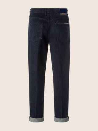 Edo LTD Regular-Straight 5 Pocket Jeans in Dark Blue Japanese Selvedge Denim with Rinse Wash 3