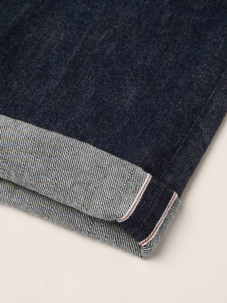 Edo LTD Regular-Straight 5 Pocket Jeans in Dark Blue Japanese Selvedge Denim with Rinse Wash 5